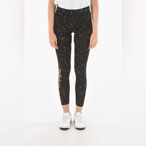 Adidas X Hyke | Black and Gold Speckled Leggings with Hidden Drawstrings